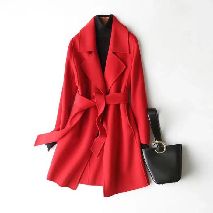 2024 Autumn/Winter Women's Slim Korean Style Mid-Length Wool Coat