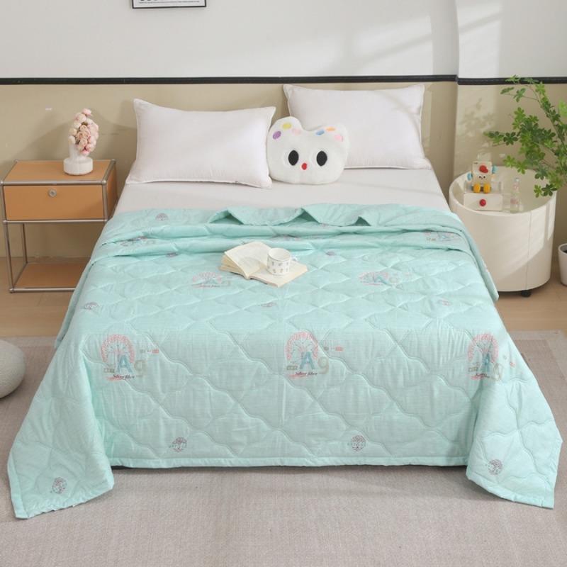 New Active Printing Summer Washable Summer Cool Quilt Washed Cotton Summer Thin Quilt Single Double Household