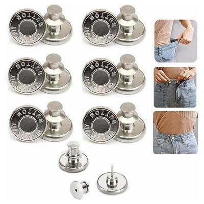 Bottoni in metallo con chiusura a scatto da 5 pezzi Bottoni in vita per jeans Vestibilità perfetta Regola torsione per unghie senza cuciture Bottoni per cucire all'ingrosso