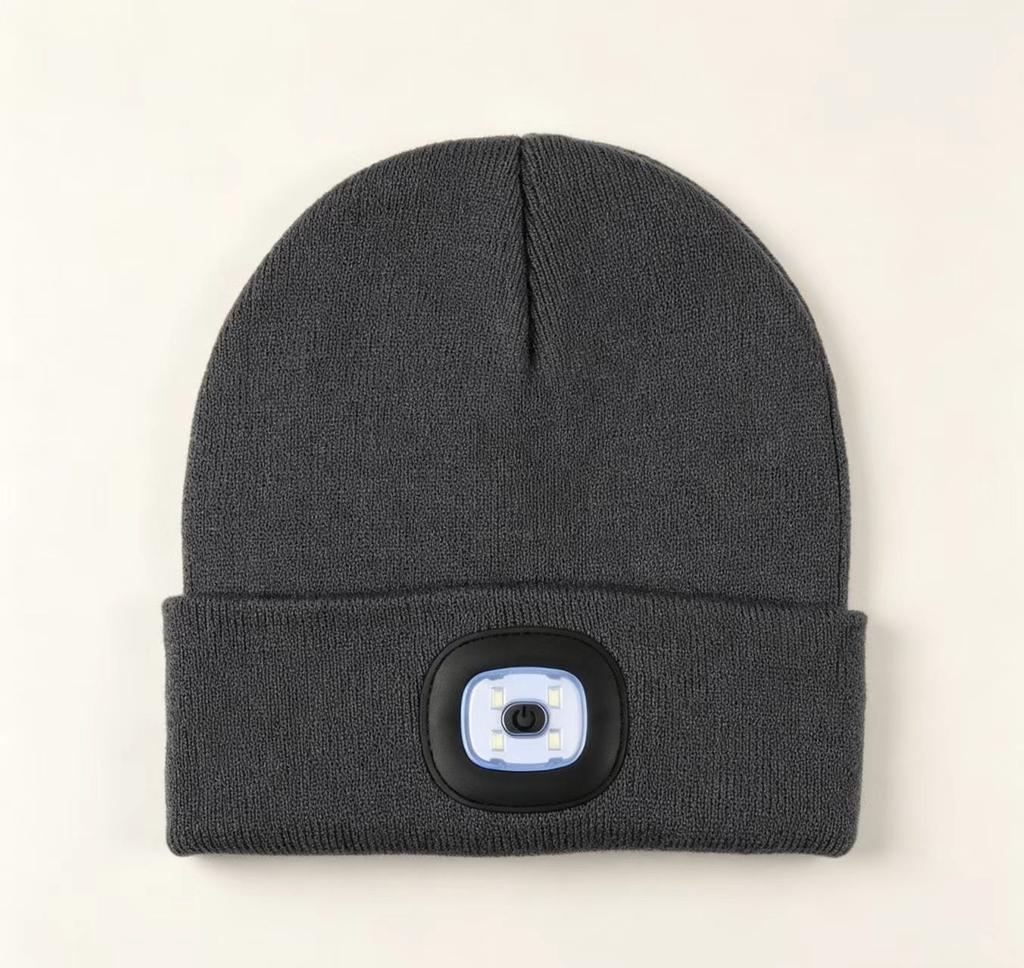 Riding Knitted Cap with Light Thermal Lighting Night Fishing Cap Portable LED Outdoor Wool Cap