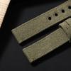 20 22 24mm Double Canvas Thickened Nylon Watchband Vintage Military Watch Bracelet Men Wear-Resistant Denim Strap Black Green