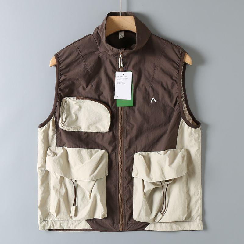 Original Japanese Export In-Stock Mountain-Style Vest for Men, Outdoor Hiking, Mountaineering, Camping, Functional Vest for Women, Couple's Jacket