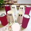 Holiday Table Decoration Halloween Ghost Can Holder, Spooky Figurine Drink Reusable Flexible Holder Cooler Sleeve, for Party Slim Standard And