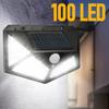 100 LED Wall Lights Outdoor Solar Lamp PIR Motion Sensor Solar Powered Sunlight Street Light for Garden Decoration