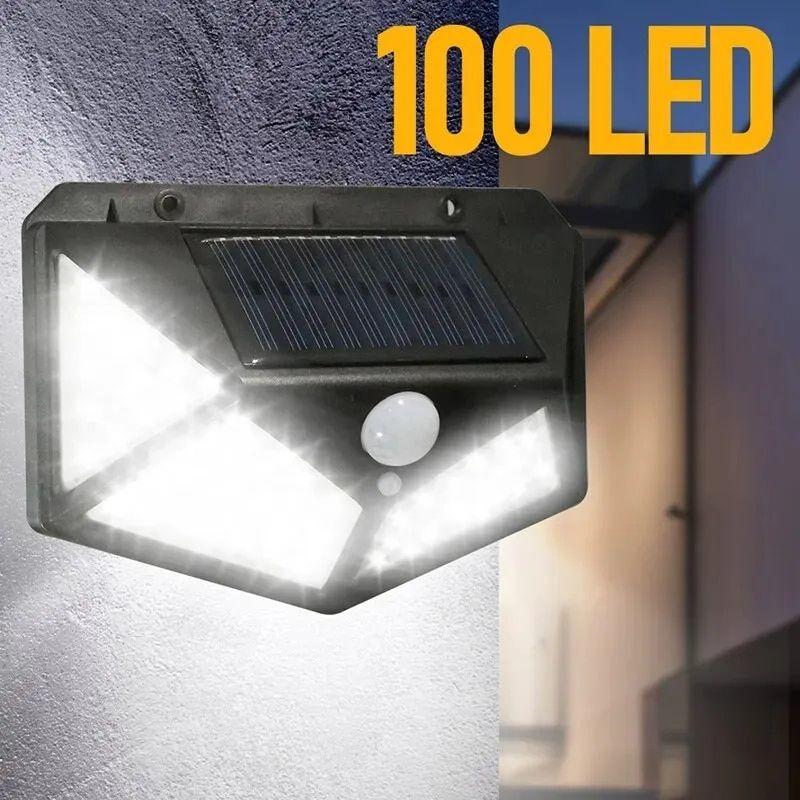 100 LED Wall Lights Outdoor Solar Lamp PIR Motion Sensor Solar Powered Sunlight Street Light for Garden Decoration
