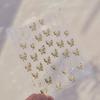 Gradient White Pink Butterfly Flower Shiny Stars Chic Spring Petal 5D Soft Adhesive Nail Art Stickers Decorations Manicure Decal
