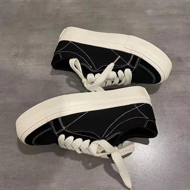 2025 Hot Sale Spring New Retro Low-top Canvas Shoes Flat Women Casual Thick Sole Women's Board Shoes