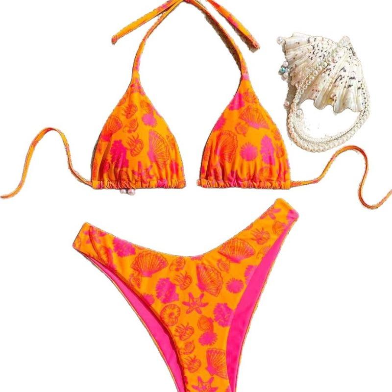 Women S Sexy Split Thong Bikini Swimsuit With Tie
