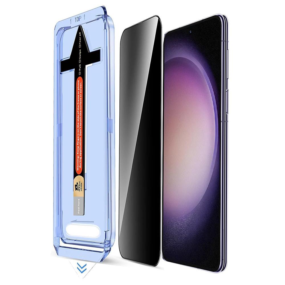 For Samsung Galaxy S23+/S22+ 5G Anti Spy Tempered Glass Screen Protector with Automatic Dust Removal Tool