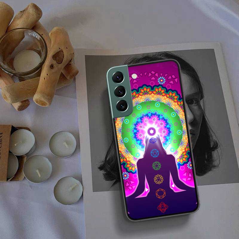 The Mandala Chakra Insist Yoga Phone Case For Samsung A02 A03 A03S A04 A04S Galaxy A55 A35 A25 A15 S10 Lite A9 A8 A7 A6 Plus A90