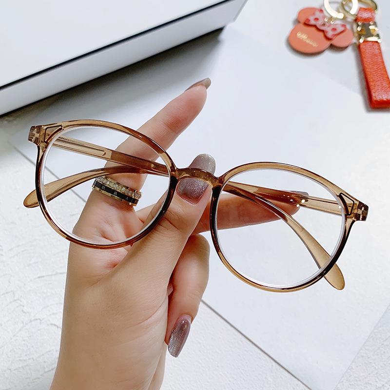 Ultralight Mustard Tea Retro Round Frame Anti-Blue Light Glasses for Women & Men’s Myopia, Small Frame