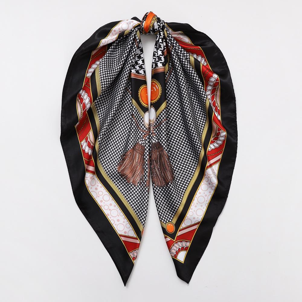 Vysoce kvalitní luxusní hedvábné šátky čelenka Šály Šála na krk pro ženy Řetízek Hedvábný šátek Dámská ozdobná šála
