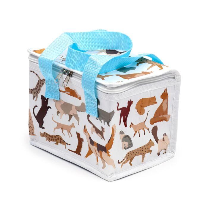 Insulated Lunch Bag Cat Design Waterproof 15x20x14 cm Lunch Tote Portable Thermal Cooler for Adults Kids