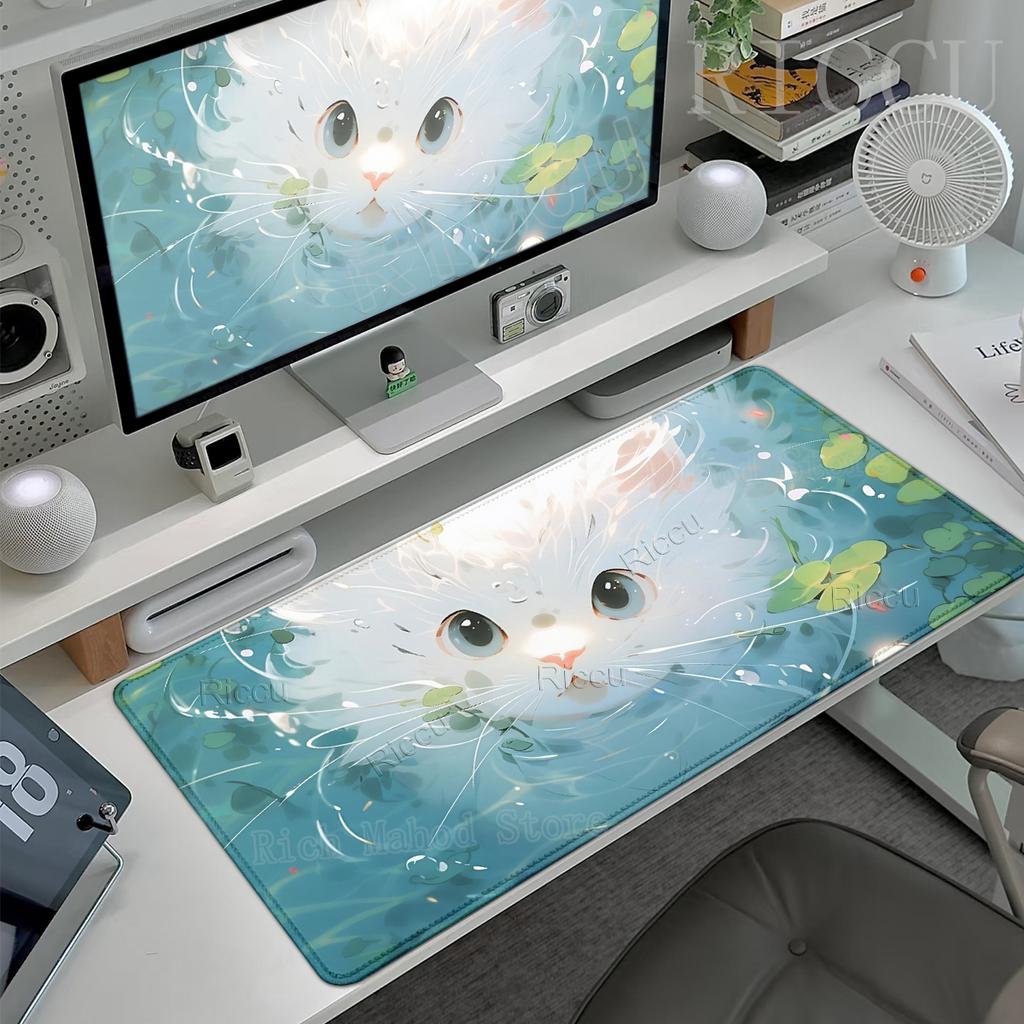 Anime XXL Mouse Pad Gaming Accessories Cartoon The Cat in the Water Keyboard Carpet Gamer Desk Mat Cute Computer Offices PC Rugs