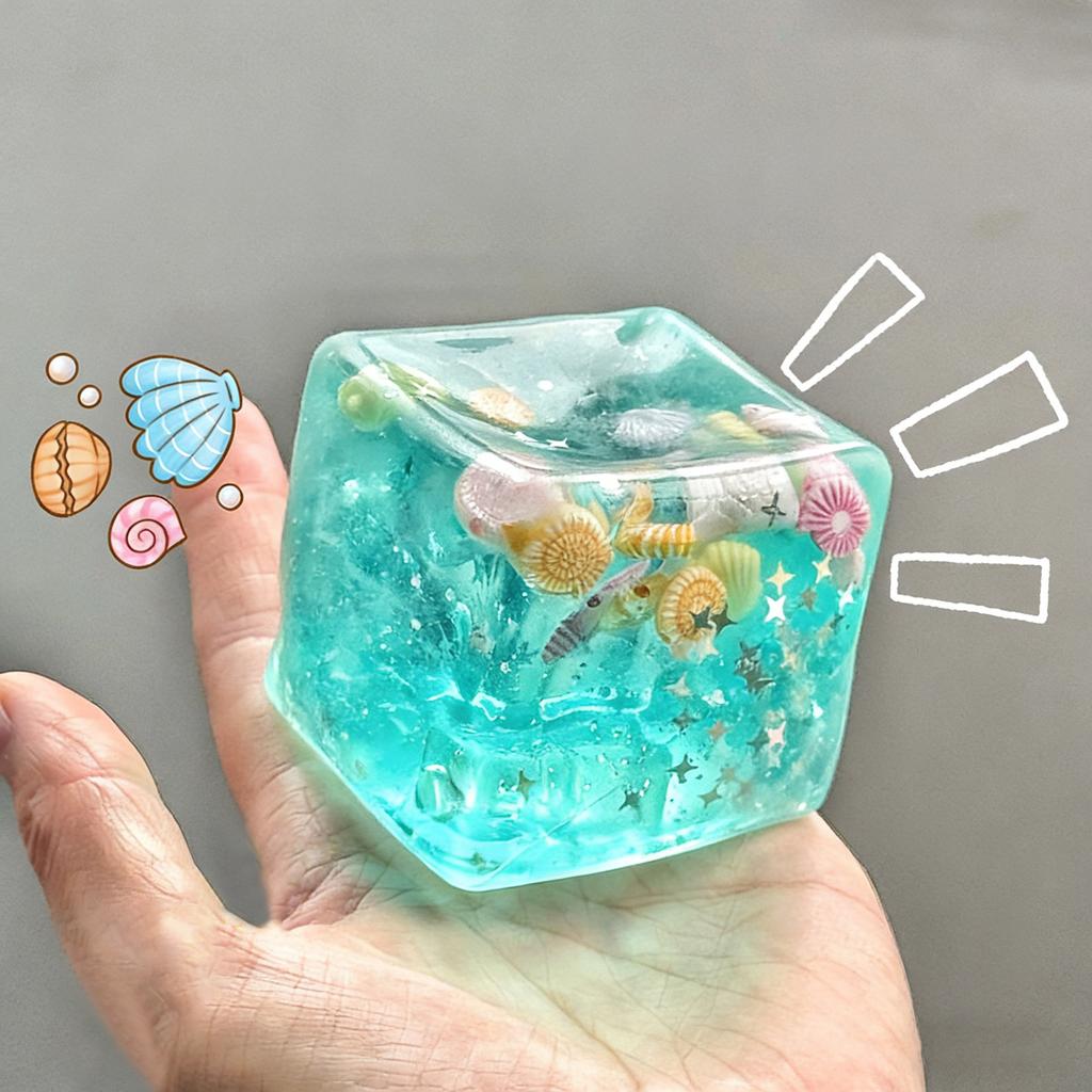 Taba Squishy Ocean Stress Balls Realistic Sea Salt Ice Cube Squeeze Toy Soft Slow Rise Ocean Sensory Toy for Adult Stress Relief