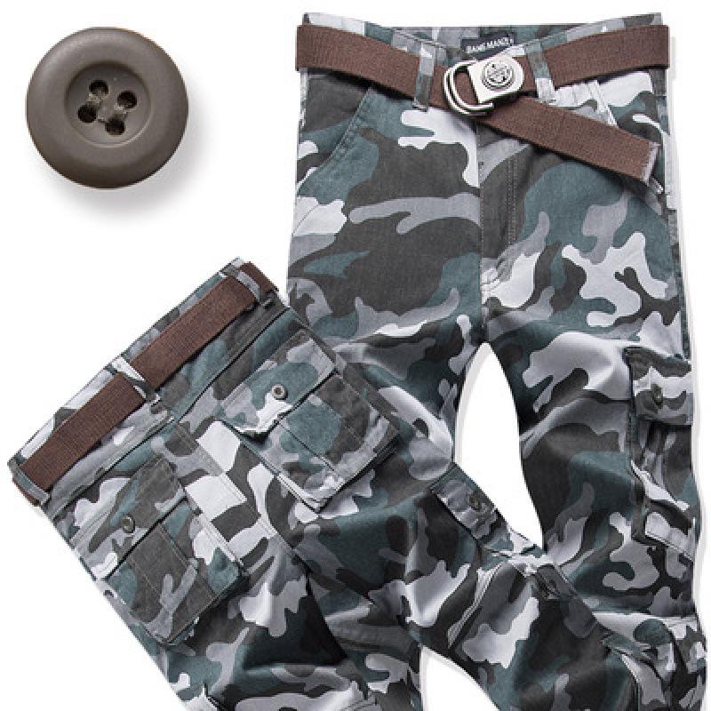 Men's Loose Fit Cotton Tactical Pants with Multi-Pockets