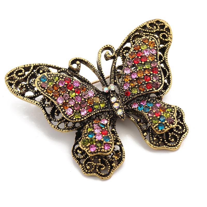 SKEDS Luxury Elegant Rhinestone Butterfly Brooches Pins For Women Men Fashion Vintage Wedding Party Jewelry Accessories Gift