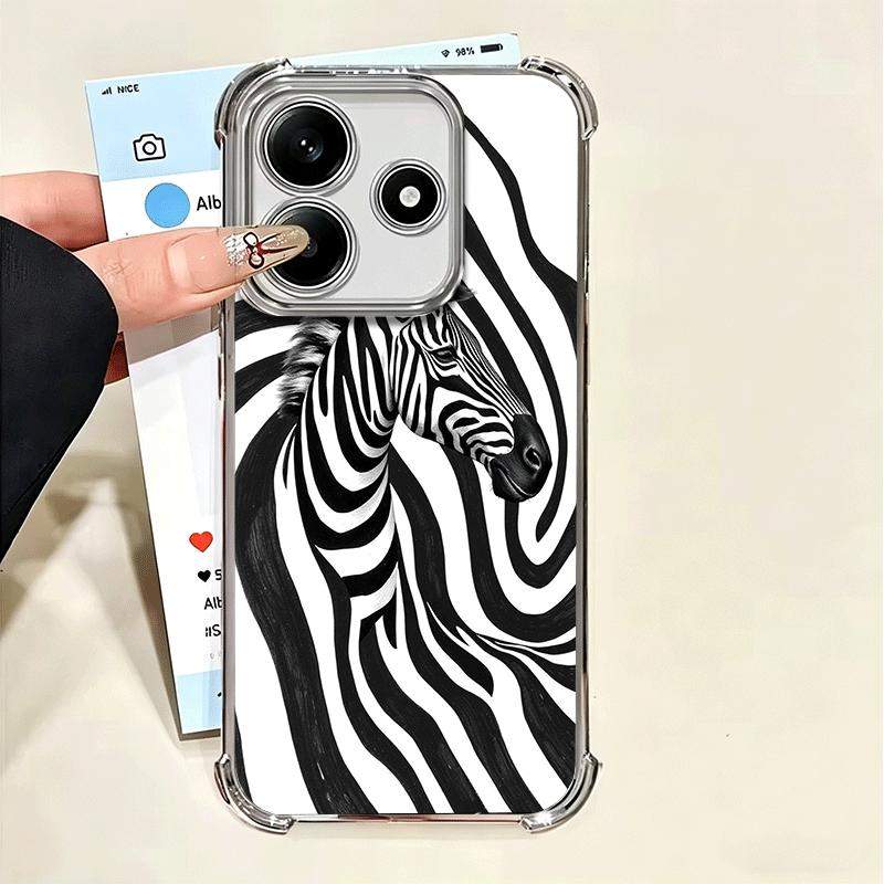 Zebra Stripe Black White Soft Phone Case For Xiaomi Poco X7 X8 Pro Max X6 X5 X3 F8 Ultra F7 M8 M7 M5S Redmi 15C 15A 15 14C 13C 1
