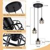Pendant Light - NETTLIFE - 3 Lights - Black Metal - E14 Sockets - Adjustable Height