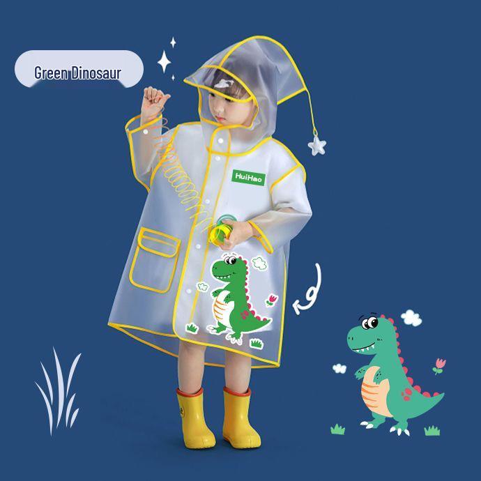 Children's Cartoon Dinosaur Raincoat, Waterproof Full-Body Poncho, Cute and Practical for Boys and Girls
