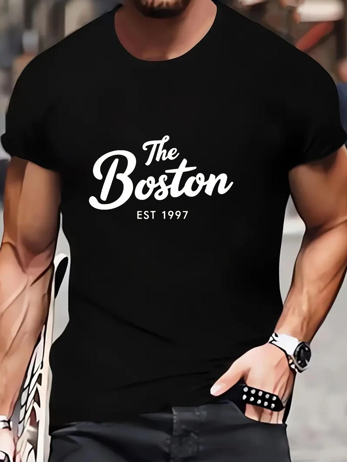 Cotton Blend Micro-Stretch T-shirt - Summer Casual & Sports Wear with Printed Design XXXL