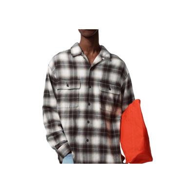 X JW Anderson Kollaboration FW25 Saum Logo Buchstabenstickerei Knopf Karomuster Doppeltasche Locker Langarmhemd Unisex Hemden 480803-30