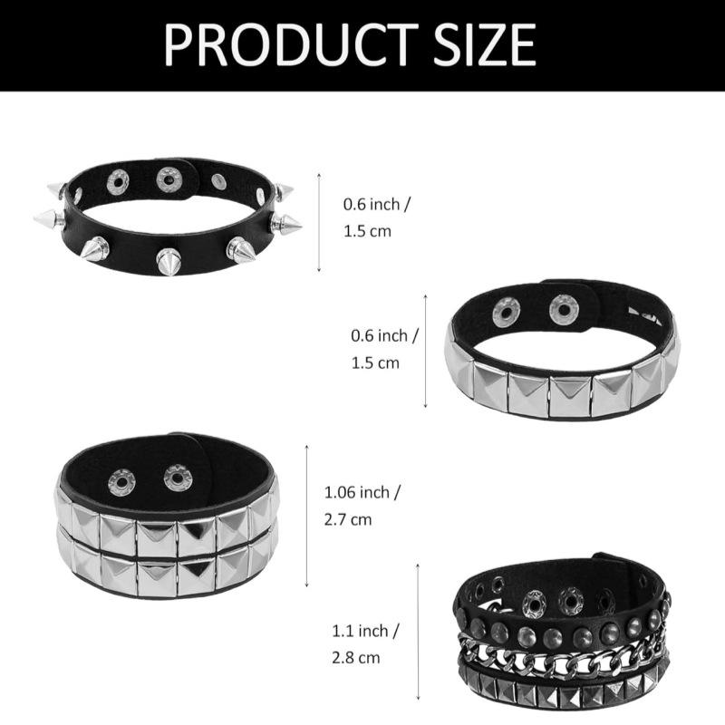 Gotisches Harajuku Nietenarmband Schwarzes Pu-Lederarmband Für Damen Herren Vintage Punk Breite Armreifen Schmuck