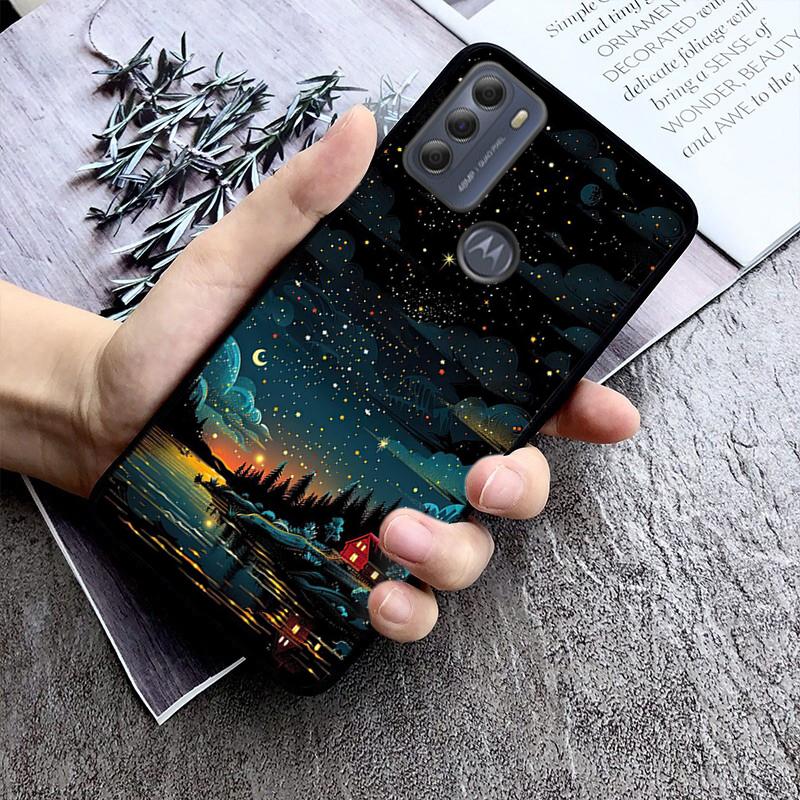 Phone Case For Moto G85 G55 G05 G14 G75 G31 G50 G10 G20 G30 G60 G13 G32 G84 G54 G53 G72 G24 Power House Night Light Moon Scenery