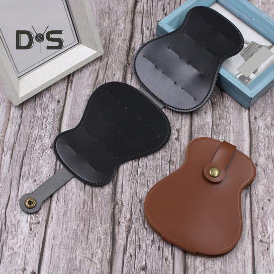 Gitarrenplektrenhalter aus Kunstleder, 18 Steckplätze, Plektren-Aufbewahrungstasche für Männer und Frauen, Gitarrendesign, Plektren-Organizer-Etui für Spieler, Liebhaber, Lehrer