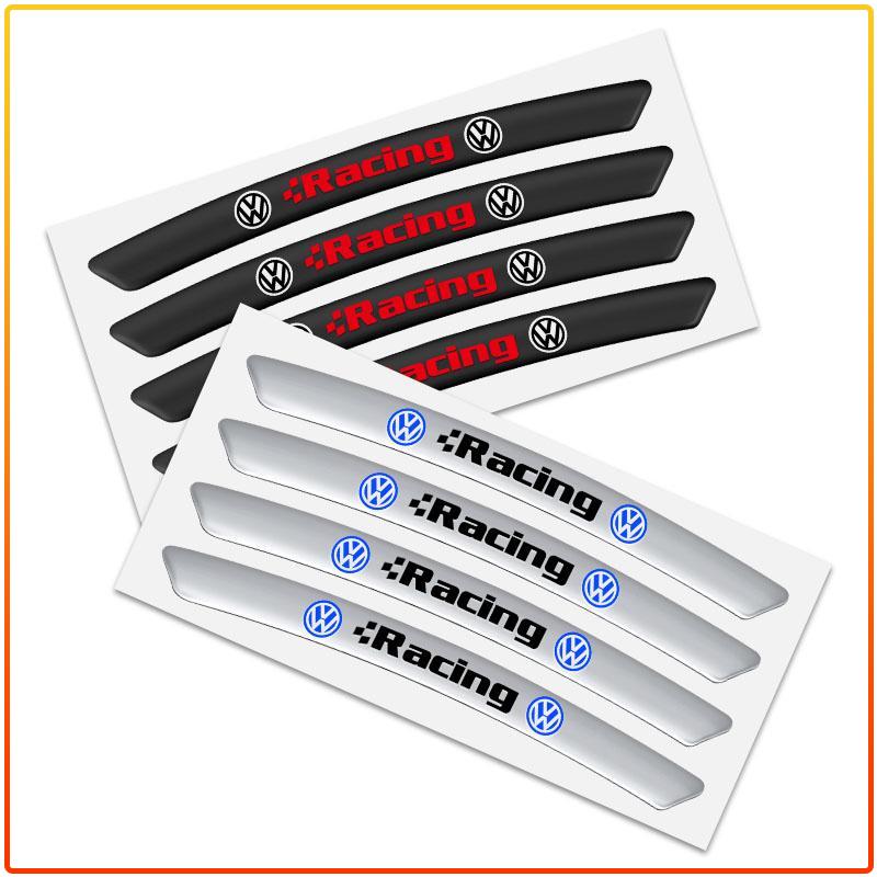 4Pcs Car Badge Emblem Wheel Hub Rims Decor 3D Stickers Aluminum For Volkswagen Golf-5 6 7 MK6 Jetta Lavida Polo Tiguan Passat B5 B6 B7