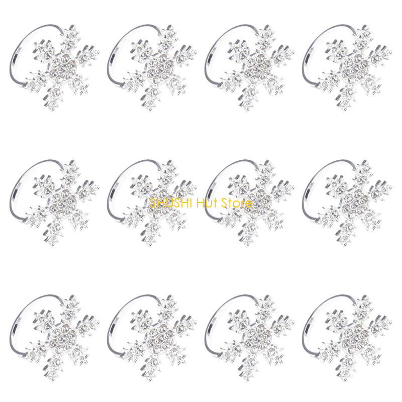 Snowflake Napkin Buckle Napkin Ring Wedding Party Napkin Ring Decoration D57B