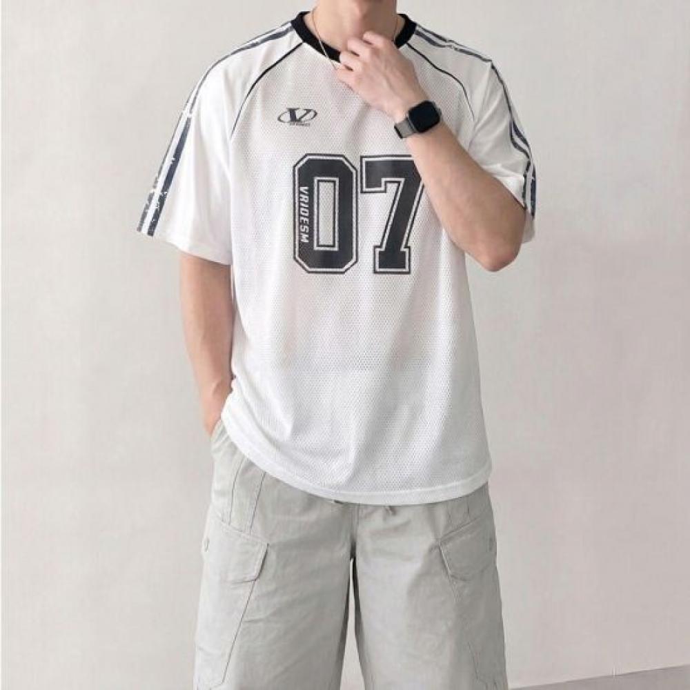 Onl Track Mesh Rugby ShorT Sleeve FuncTional T shirT Block Core Look