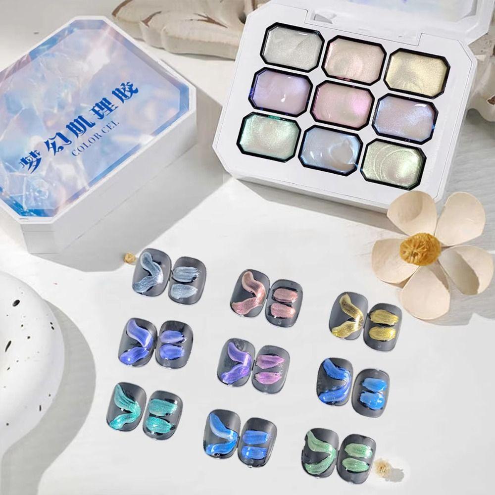 Esmalte de Gel de 9 Colores Polvo para Uñas Semipermanente 2025 Uñas de Gel