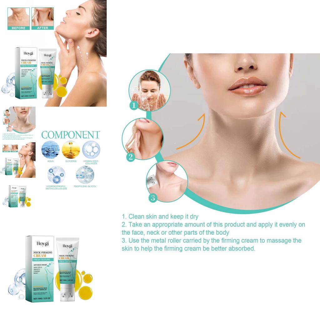 Hoygi Neck Firming Cream Gentle Moisturizing Tightening Radiant Skin Hydration Anti-aging Properties For Youthful Appearance 100g