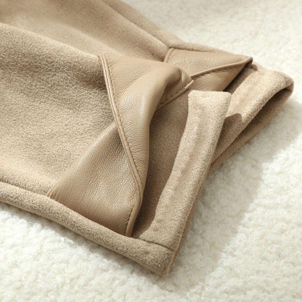 Verdickte Handschuhe Wildleder Winterfahrhandschuhe Wildlederhandschuhe Damen