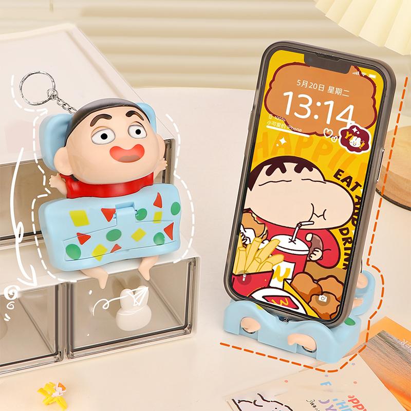 

Крейн Шинчан Держатель для телефона Брелок Мультяшный Аниме Подставка для телефона Милая Кукла Смотреть ТВ Держатель Настольные украшения Подарок другу A3