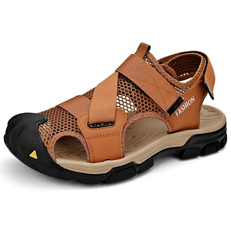 

Нескользящие сандалии с сеткой для мужчин, повседневные кроссовки для скалолазания, дышащие мужские уличные походные кроссовки, летние 38-44 44 коричневый