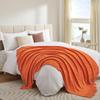 50"x60" Orange Gift Kniited Throw Blankets With Tassels Lightweight Soft Cozy Plaids for Bed Sofa Chair Fluffy Throw Blankets