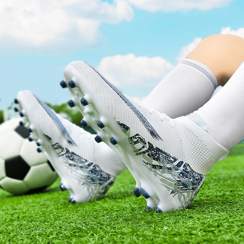 New High-Top Ag Long Nails Tf Broken Nails Football Shoes Outdoor Grass Non-Slip And Wear-Resistant Competition Training Shoes Men