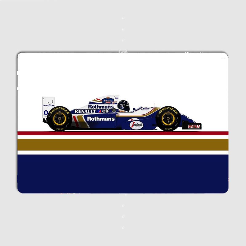 

Болид Формулы-1 Дэймон Хилл - Williams FW16B Ретро Постеры Металлическая Табличка Постер Бар Интерьер Спальня Настенное Искусство Домашний Декор Украшение Комнаты 20x30cm（7.8x11.8inch）