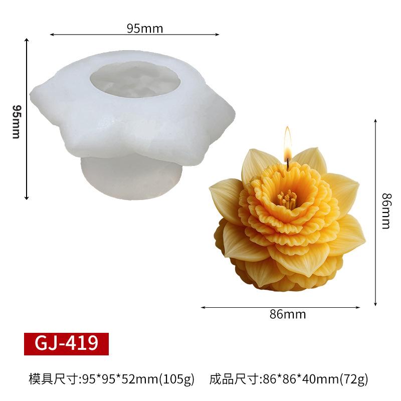 Calendula Silicone Candle Mold Diy Handmade 3D Calendula Candle Soap Plaster Resin Cake Baking Tool Home Decoration Gift