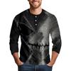 Men's Halloween Printed  Collar Three-Quarter Sleeve