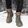 New Autumn and Winter Velvet Warm Outdoor Large Size Combat Boots Cotton Boots High Top Snow Boots