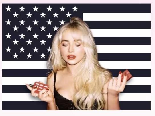 1pc Sabrina Carpenter Pink American Flag Tapestry  Polyester 2D Wall Hanging for Bedroom Living Room Pop Fan Decor  Gift 74x94cm(29x37in)