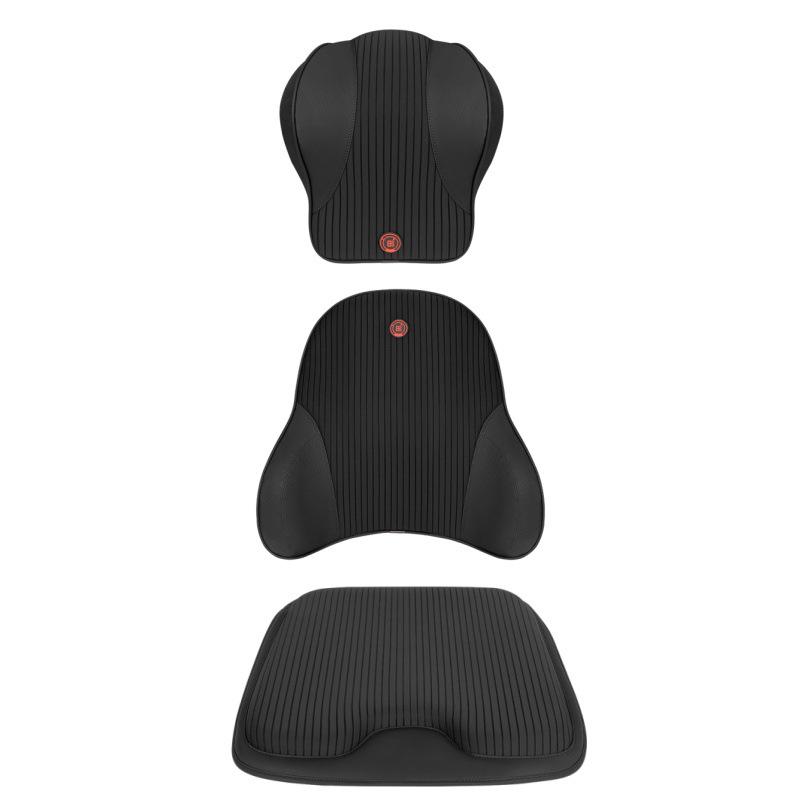 Electric Massage Lumbar Support Pillow - Memory Foam Car Seat Cushion with Remote Control.