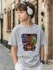 Girls And Boys' Seasonal Applicable Five Nights At Freddy's Mechanical Doll Printed Short-Sleeved T-Shirt Fnaf Game Casual Top