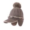 Two color Lace Plus Eeled Baseball Cap Sweet and Cute Fur Ball Cap Autumn and Winter Casual Cold Warm Hat