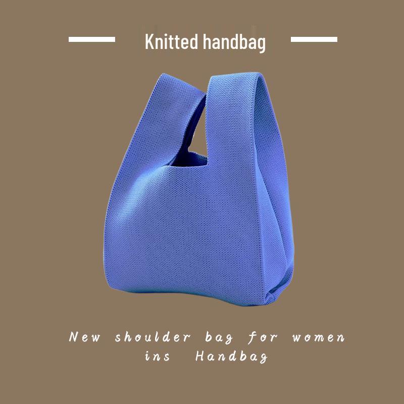 Trendy Women's Knitted Wool Bucket Handbag - Casual Tote & Lunch Box Bag