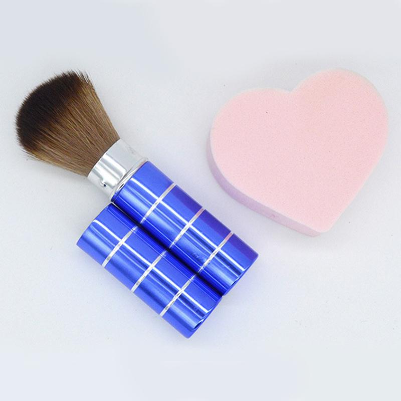 1 Stück Einziehbarer Pinsel Make-up Pinsel Puder Rouge Puderpinsel Mini Weiche Nylonhaare Multifunktional Tragbar Mit Metallgriff