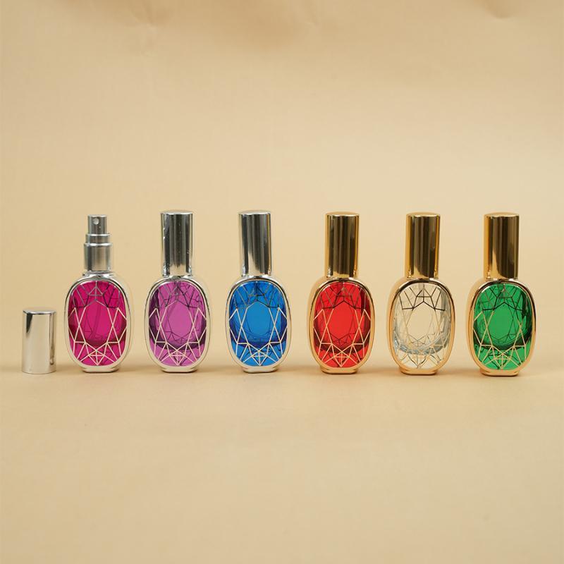 10Ml Perfume Bottles Electroplated Uv Coated Pump Spray Glass Bottles Travel Portable Fillable Perfume Bottle Containers